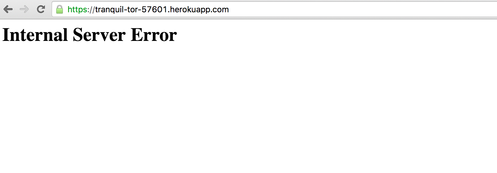 Image hiding debug trace for an internal server error